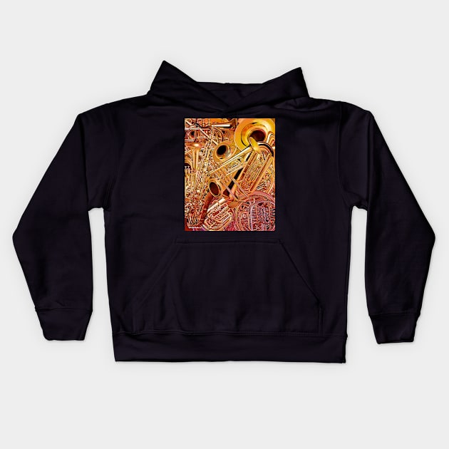 Brass Wall Kids Hoodie by Rick Borstelman